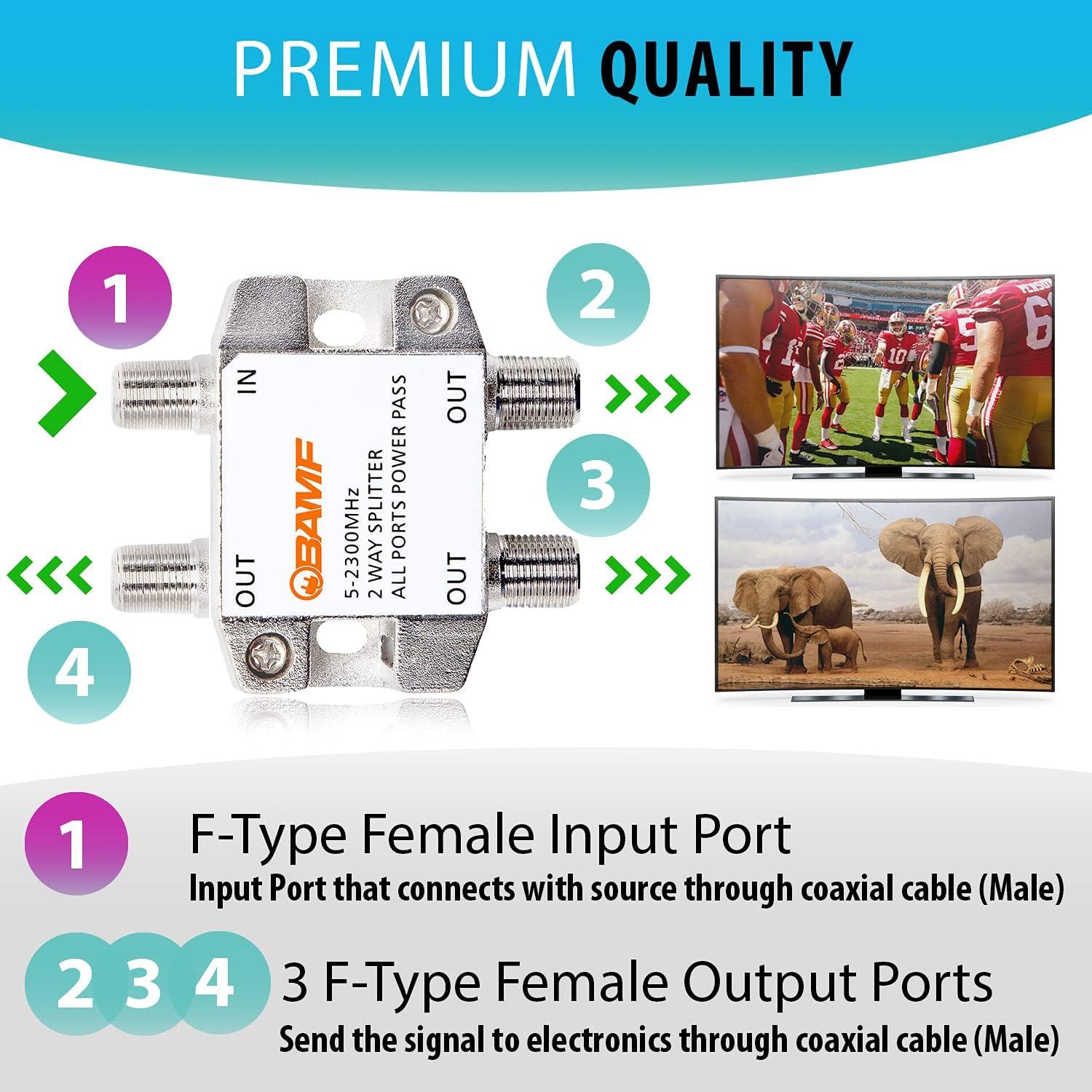Divisor Coaxial Bi-Direccional BAMF 3 Vías 5-2300 MHz