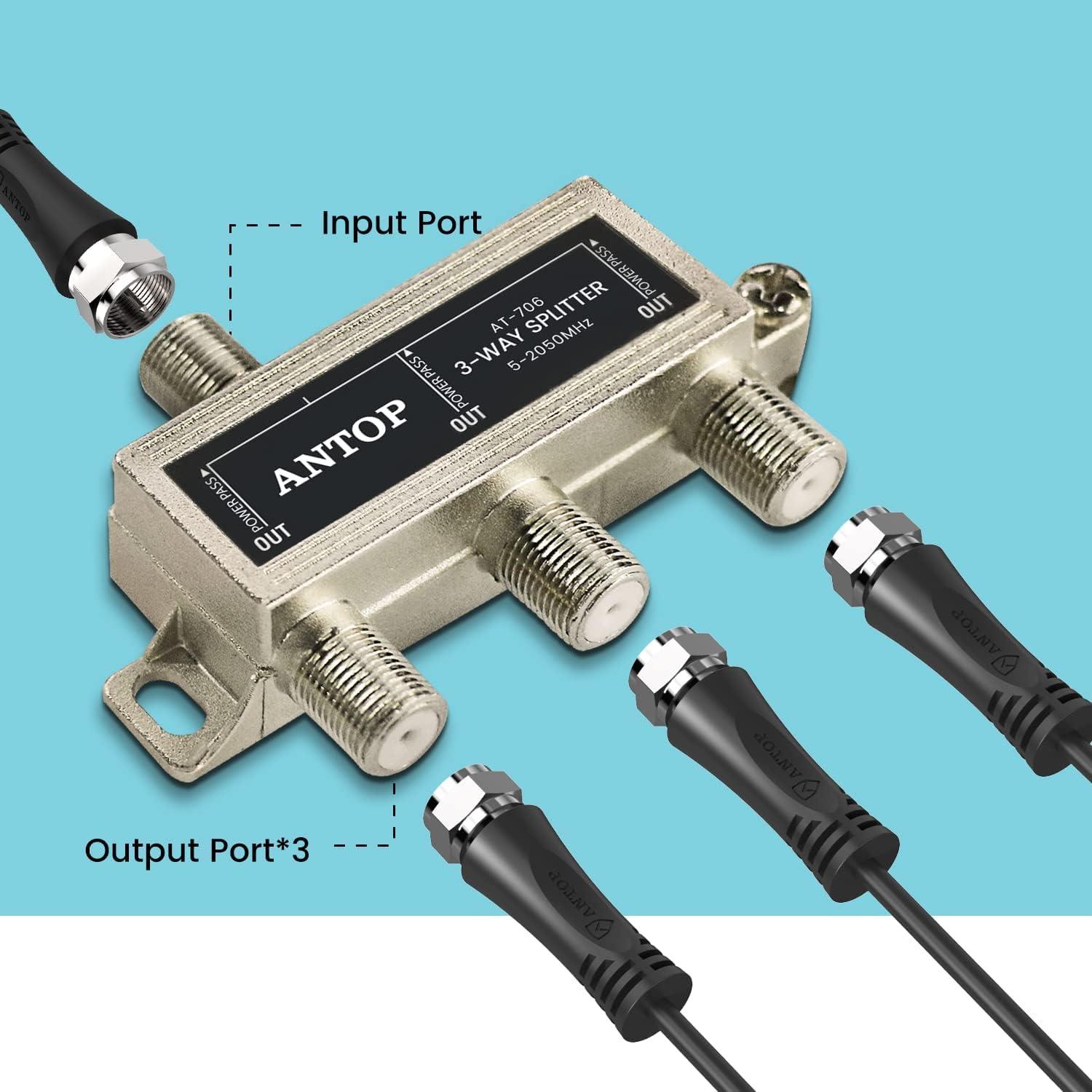 Divisor Coaxial 3 Vías ANTOP AT-706 PLATINUM 2050MHz
