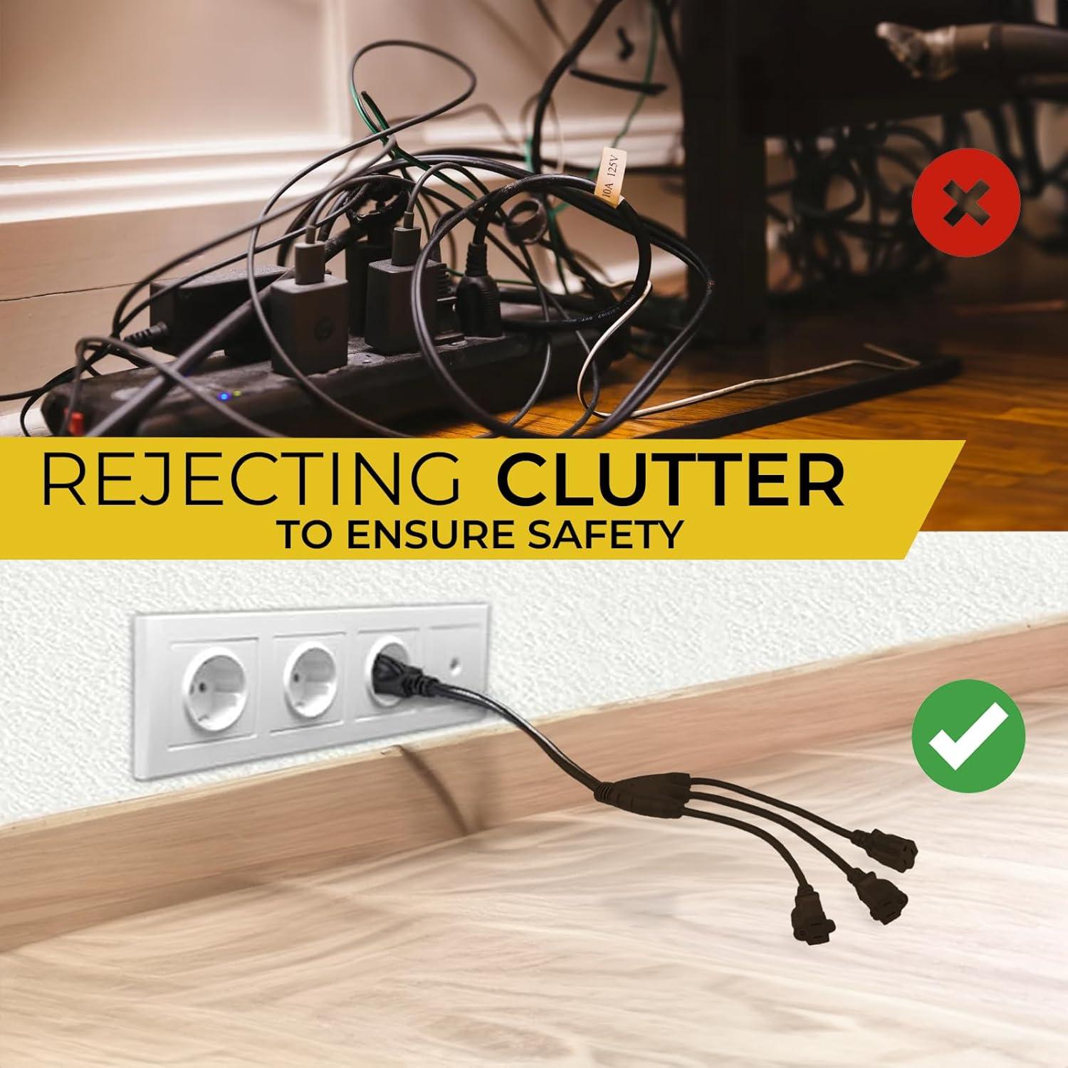 Divisor de Energía Colsen - Cable de Extensión 7.62m 3 Salidas