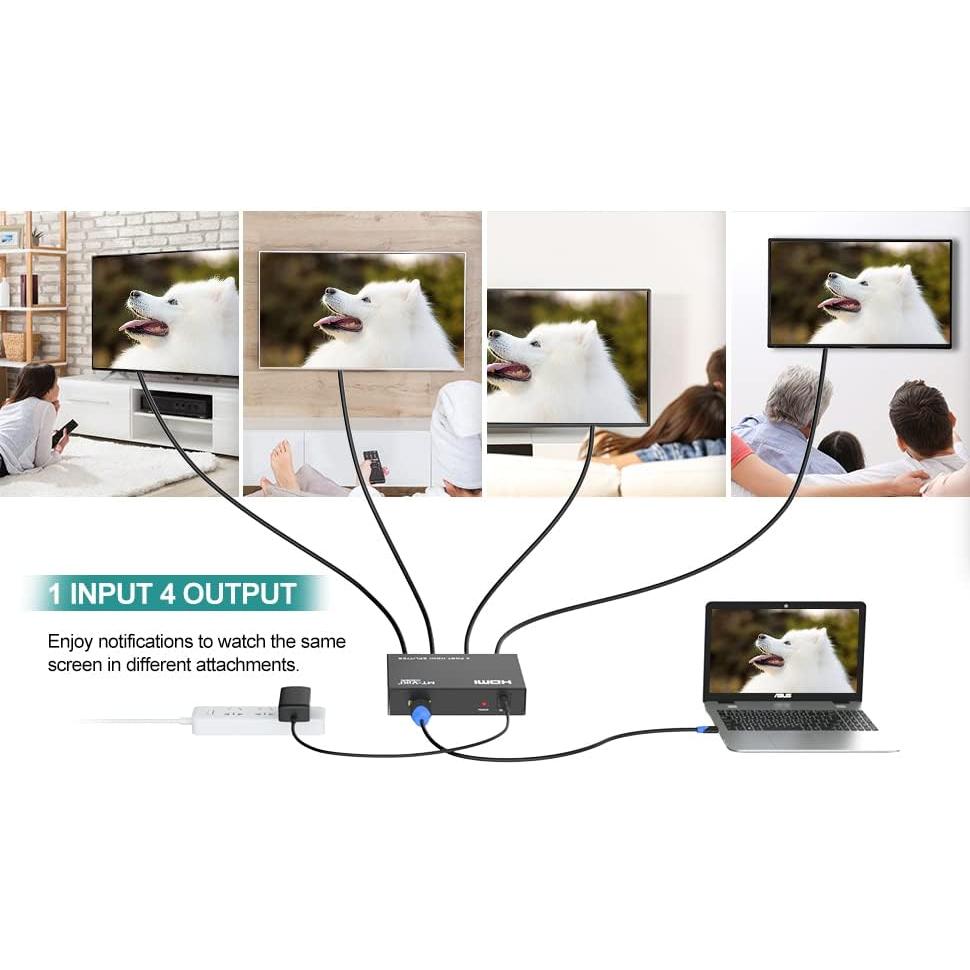 Divisor HDMI 1 en 4 Salidas MT-ViKI 4K 30Hz Full HD