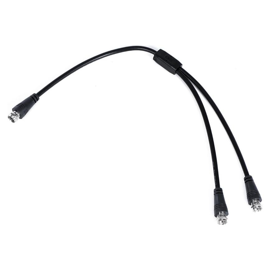 Divisor de Cable Coaxial F Macho Dual 75 Ohm 30cm con Adaptadores