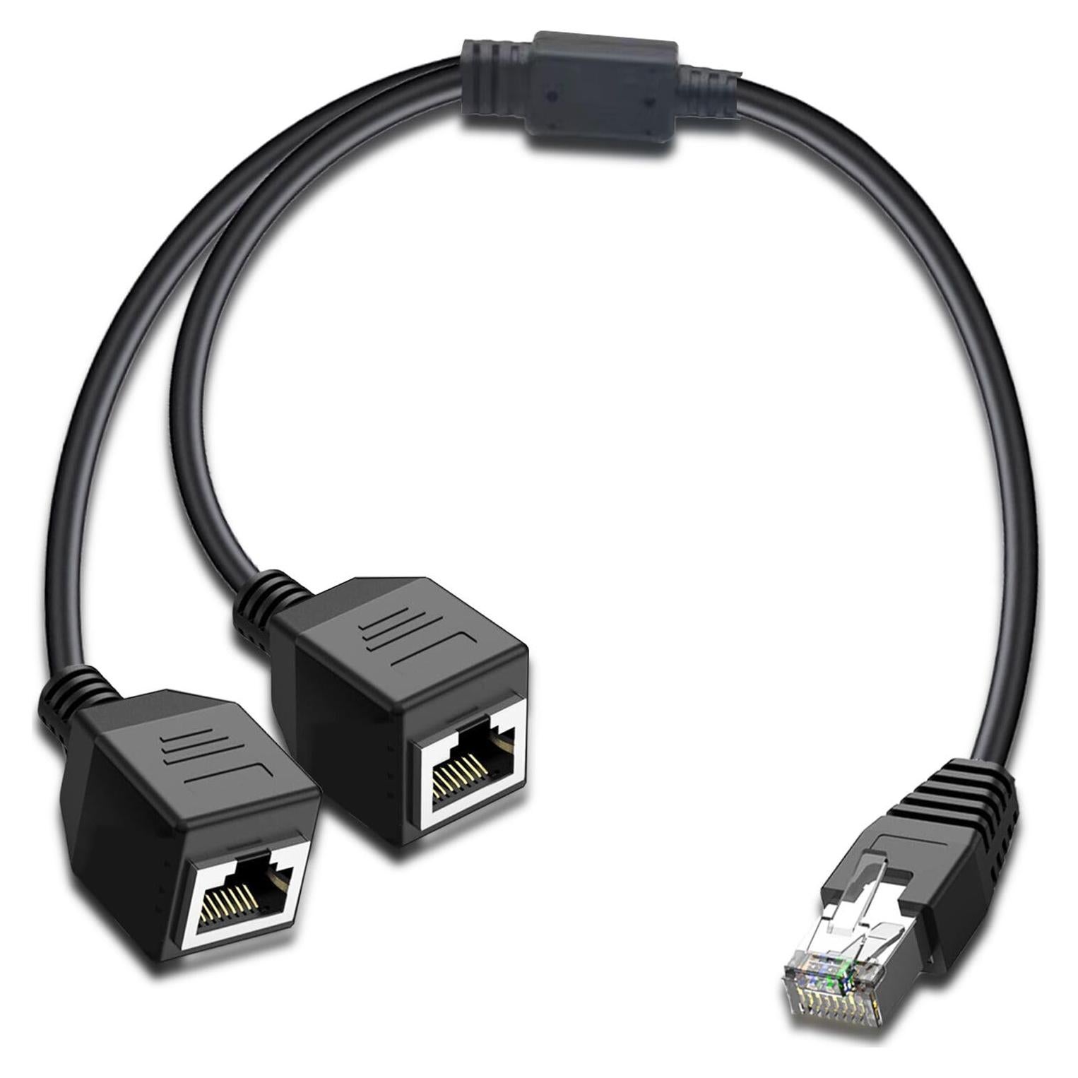 Divisor Ethernet RJ45 1 a 2 ukiism para Cat5/6/7 - Negro