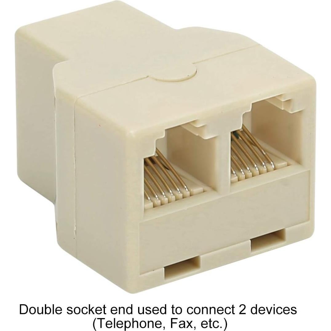 Divisor de línea telefónica Uvital RJ12 6P6C 2 paquetes
