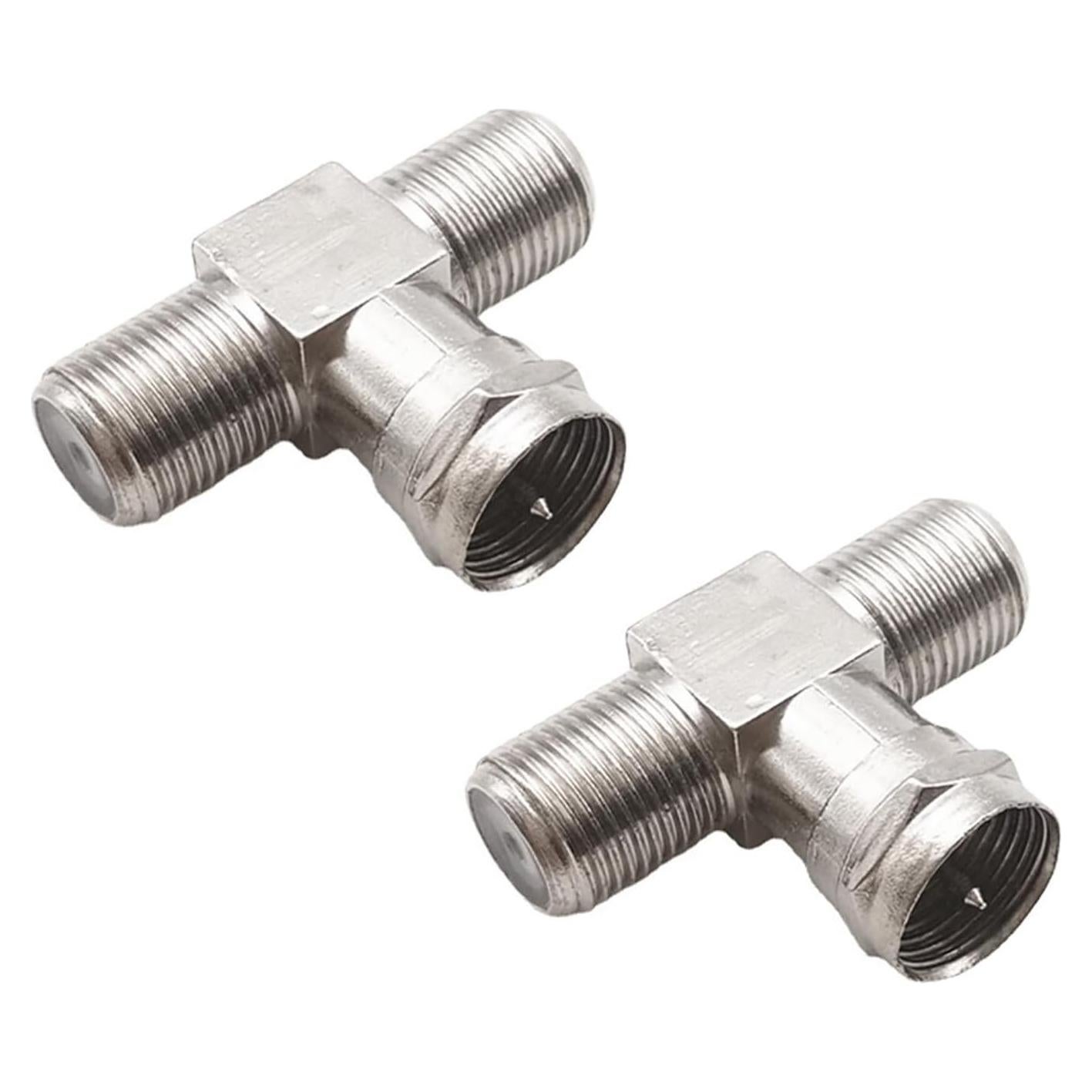 Conector T Coaxial Tipo F RG6 RLECS 2 Piezas 30x20mm