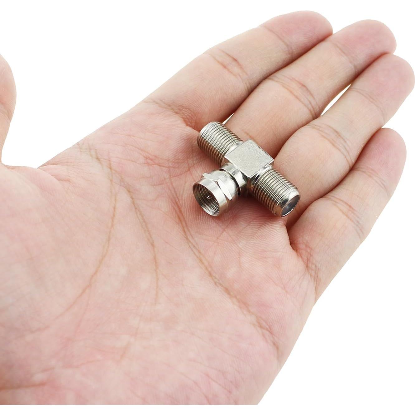 Conector T Coaxial Tipo F RG6 RLECS 2 Piezas 30x20mm