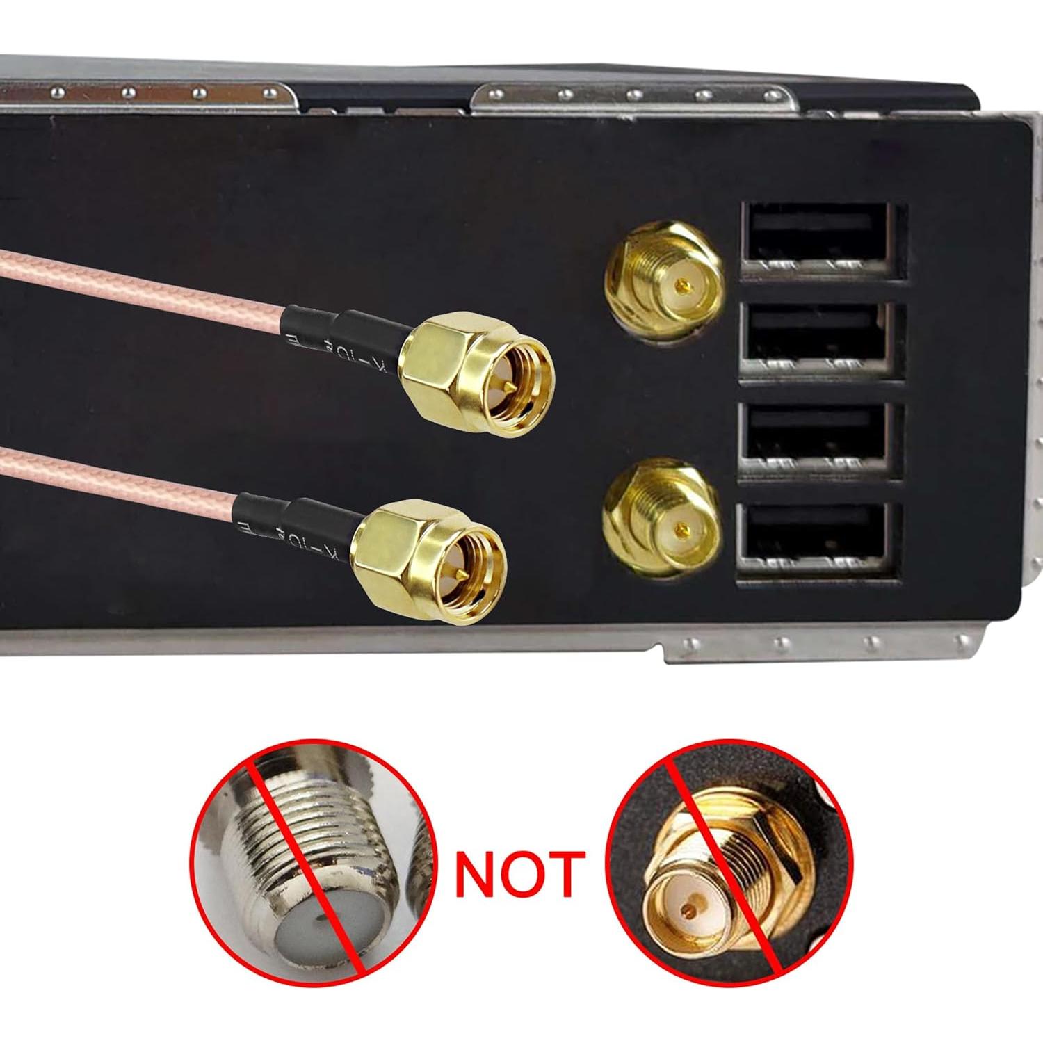 Cable Divisor SMA Femenino a Doble Masculino RG316 15cm - 2 Piezas