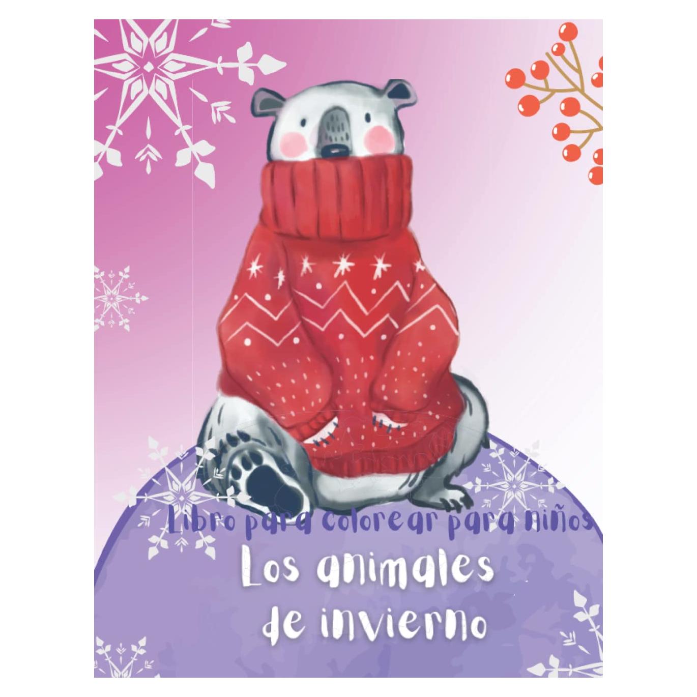 Los animales de invierno: Libro para colorear para niños (Spanish Edition)