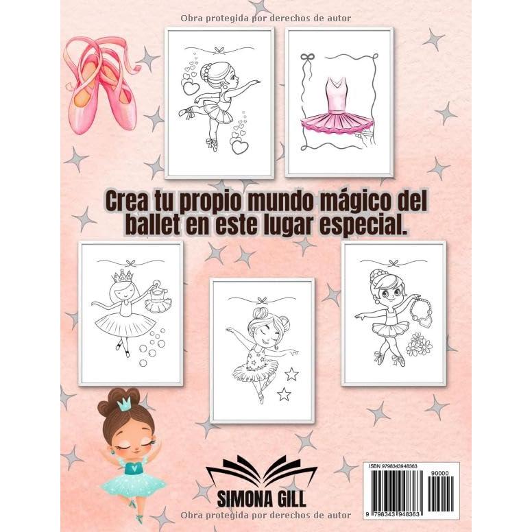 Bailarina Libro de Colorear para Ninas: 50 Diseños Unicos Cute Simple y Divertido para Los Niños Mayores de 2 Años que Aman la Danza y Las Artes Escénicas (Spanish Edition)