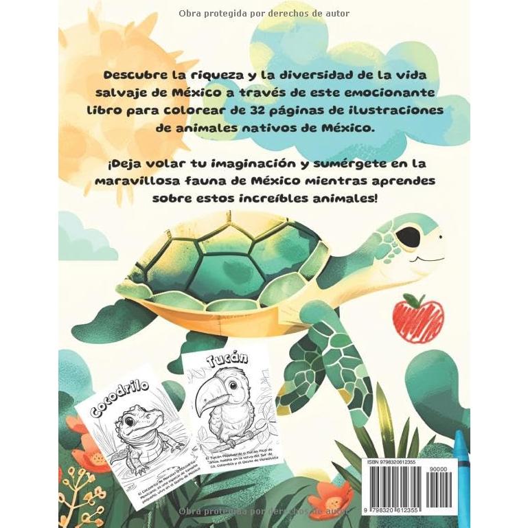 Libro para colorear Animales Nativos de México (Spanish Edition)