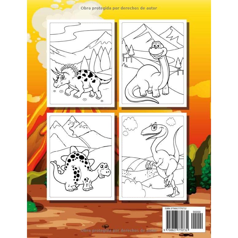 Dinosaurio Libro de Colorear para Niños de 4 a 8 años: Divertidas Y Bonitas Páginas Para Colorear De Dinosaurios Para Niños, Niñas Y Preescolares Con ... Regalo Edades 2-4 3-6 4-8 (Spanish Edition)