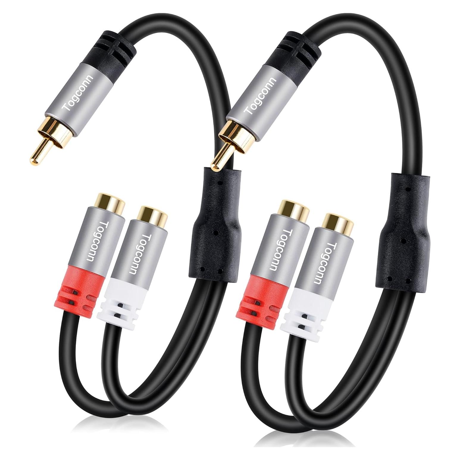 Cable divisor Y RCA 2Pack Togconn 1 RCA macho a 2 hembras 15.7cm