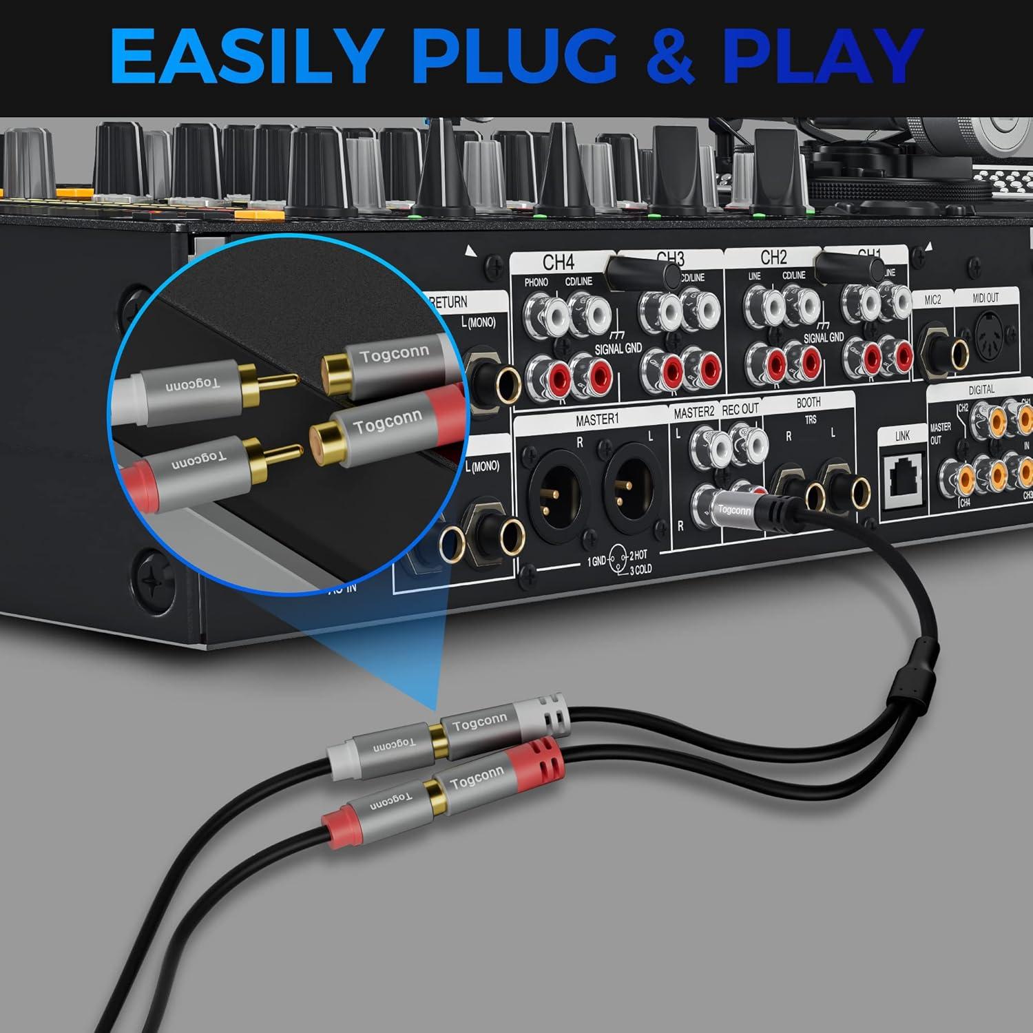 Cable divisor Y RCA 2Pack Togconn 1 RCA macho a 2 hembras 15.7cm