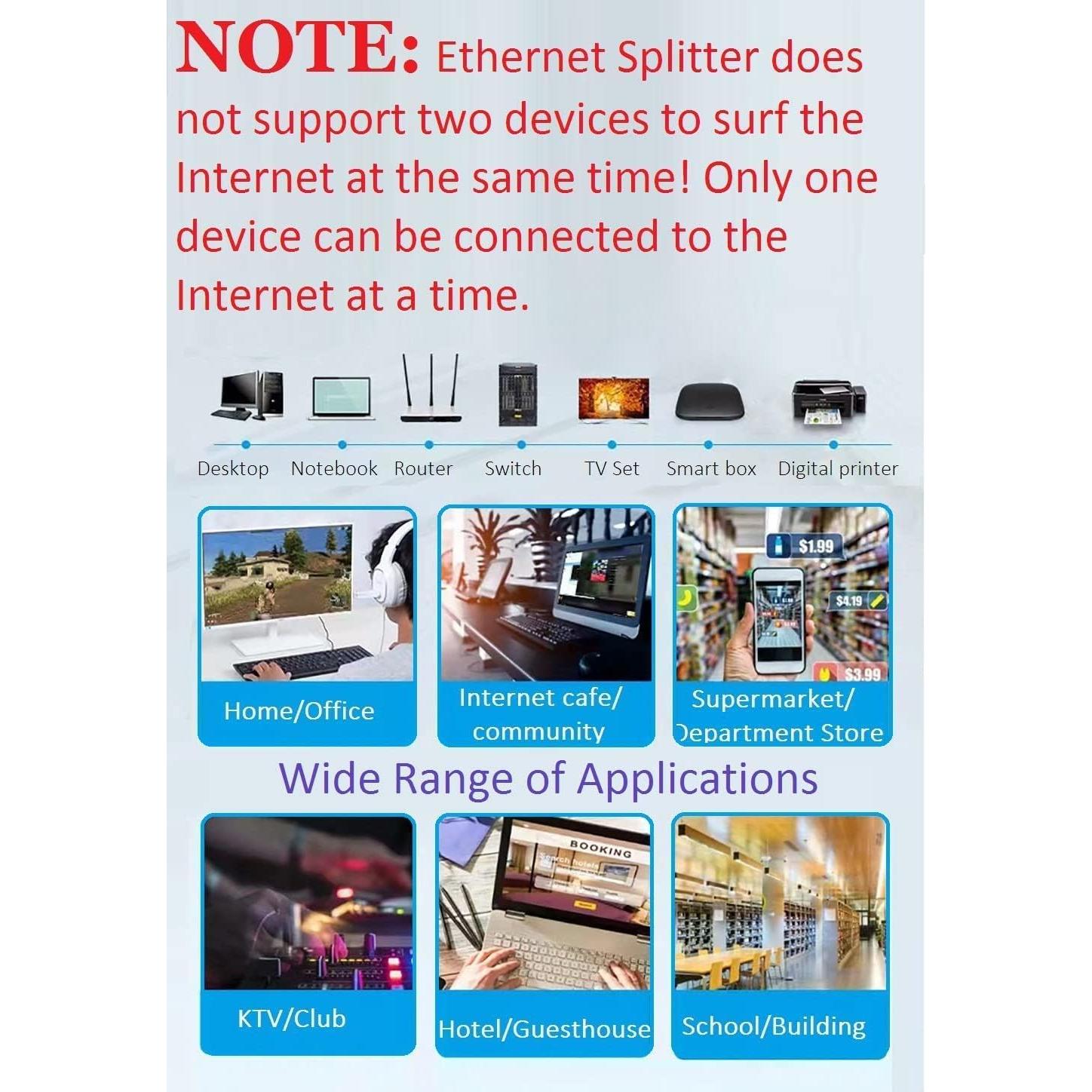 Divisor Ethernet RJ45 1 a 2 MVBOONE - Conexión Estable