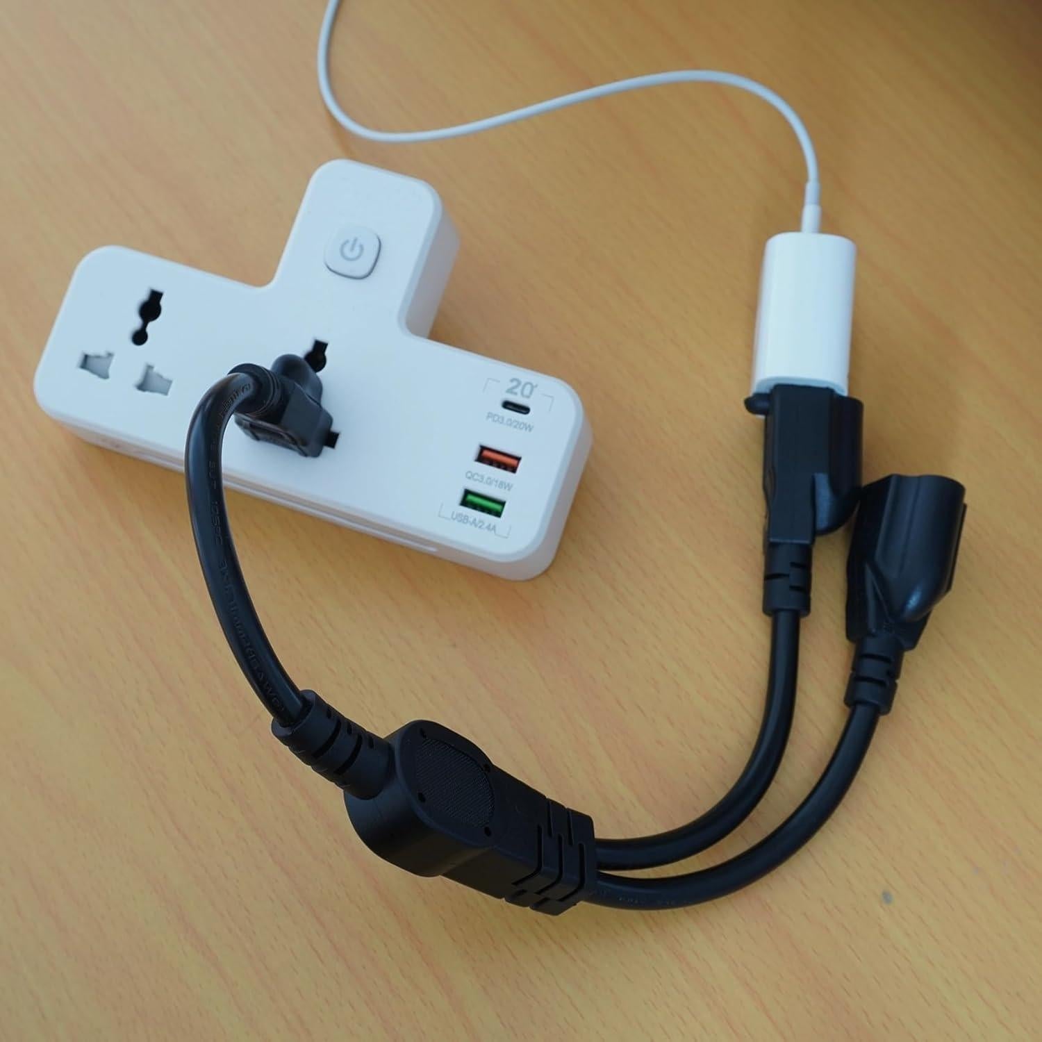 Cable Divisor de Energía 1 a 2 Musunpara 16AWG 1.5m Negro