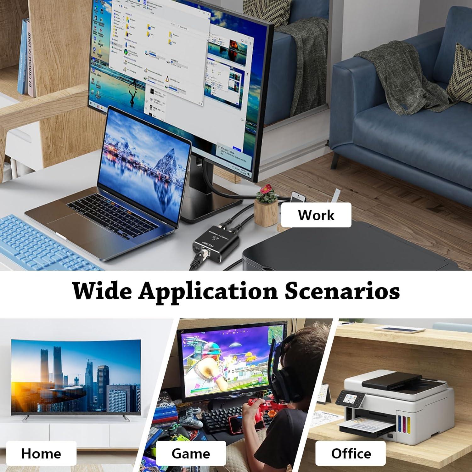 Divisor Ethernet Gigabit 1 a 2 Arceli con Cable Cat 6