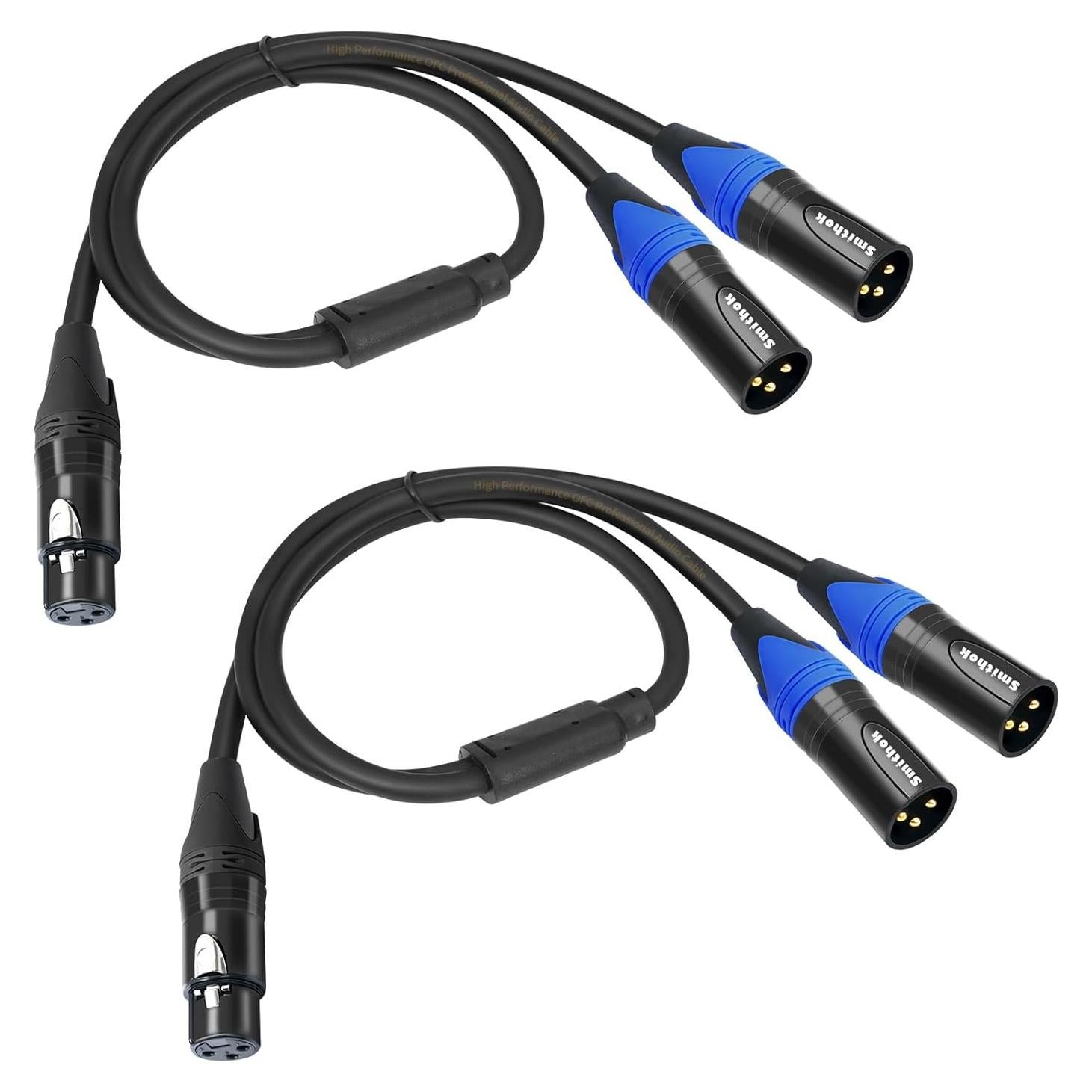 Cable Divisor XLR Hembra a Doble Macho 50cm Smithok 2pack