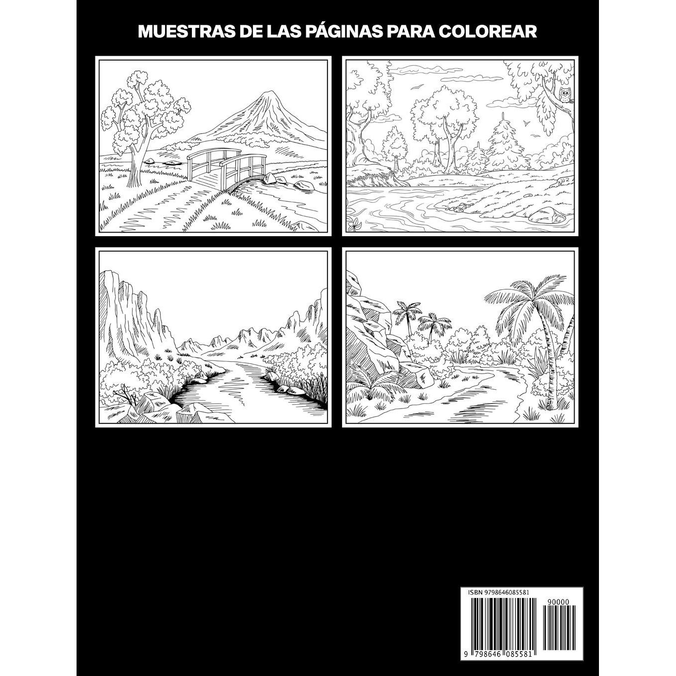 Hermosos Paisajes Libro para Colorear: Fácil Libro para Colorear para Mayores y Adultos, 25 ilustraciones profesionales para aliviar el estrés y ... Paginas para Colorear) (Spanish Edition)