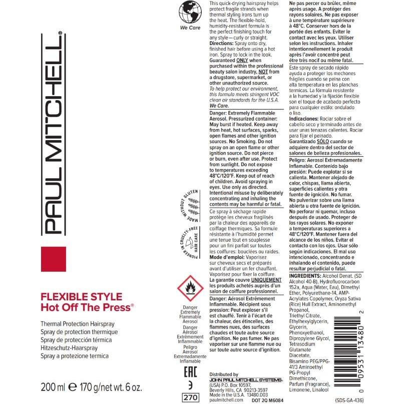 Spray Térmico Paul Mitchell Hot Off The Press 17770230 180ml