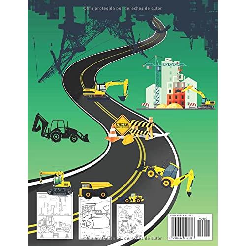 Máquinas de Construcción Libro Para Colorear Para Niños: Increíble libro para colorear para niños | Interesantes máquinas de construcción para niños - ... cemento, rodillos de vapor (Spanish Edition)