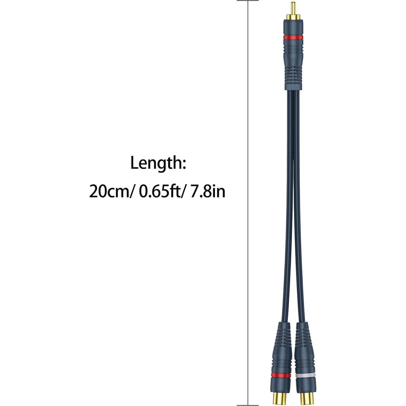 Divisor RCA 1 Macho 2 Hembras DteeDck 0.2m Anti-interferencia