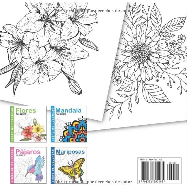 Flores #3 | Libro De Colorear Para Mayores: Dibujos Grandes y Fáciles Para Colorear Para Adultos O Para Principiantes | Cuaderno Para Colorear ... Para Personas Mayores (Spanish Edition)