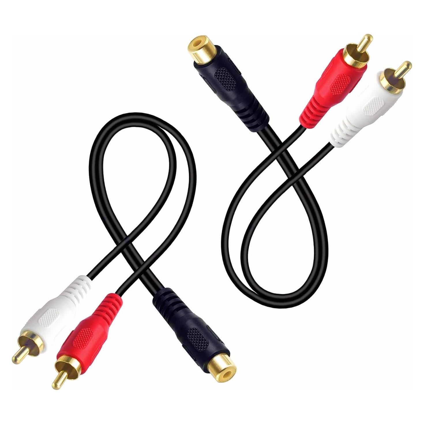 VCELINK Divisor RCA 1 Femenino a 2 Masculinos 20 cm - Paquete de 2