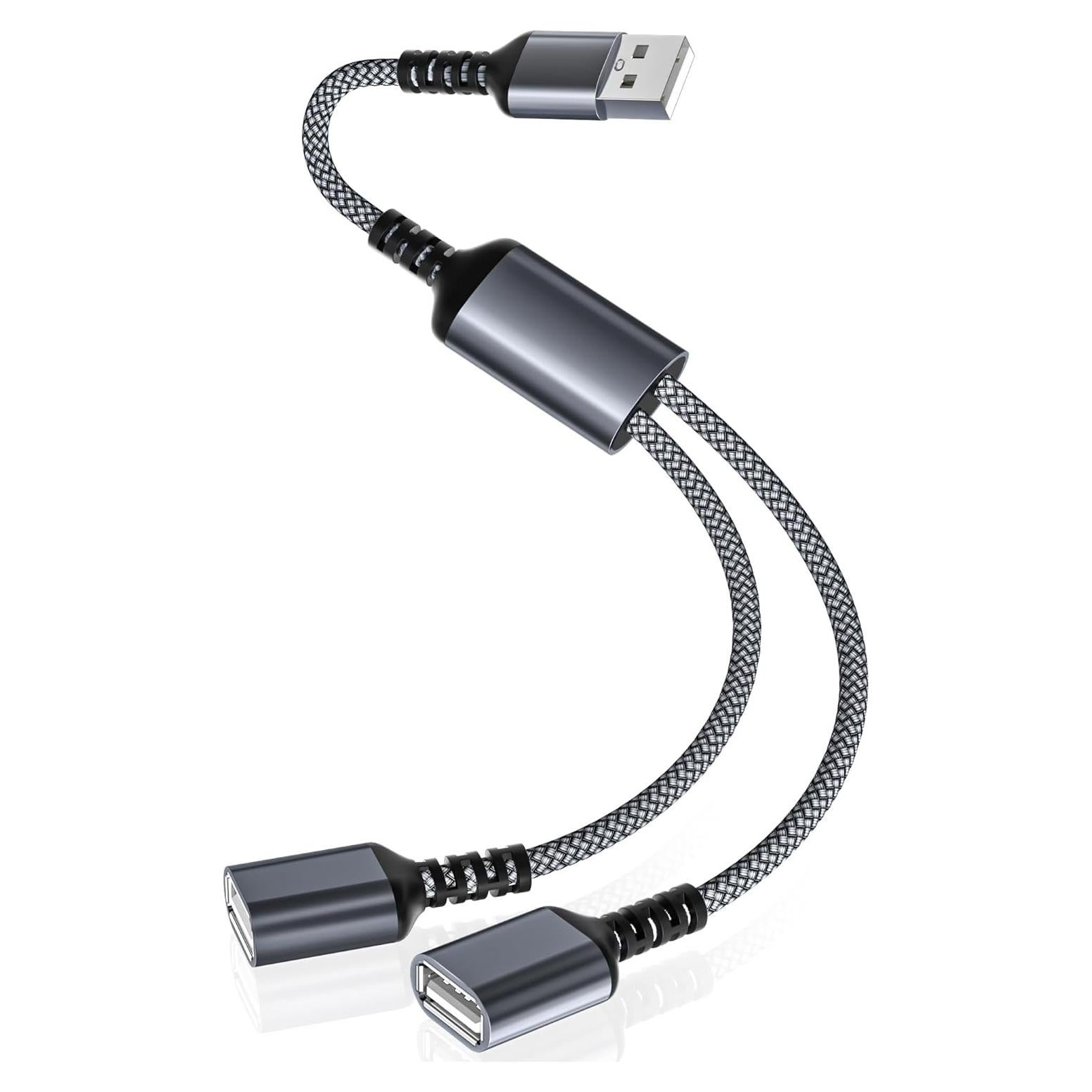 Divisor USB Itramax 1FT Doble Puerto Adaptador Gris