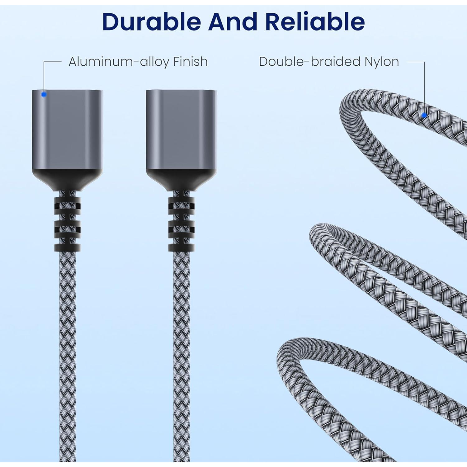 Divisor USB Itramax 1FT Doble Puerto Adaptador Gris