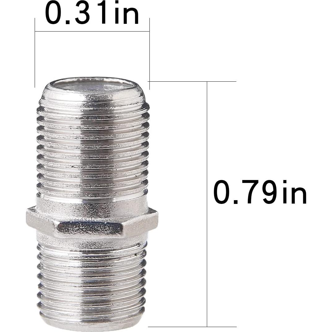 Conectores Coaxiales F-Type QDiShi 6 Pcs Chapados en Plata