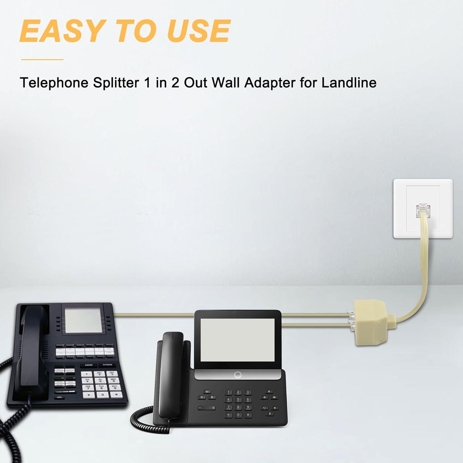 Divisor de Línea Telefónica RJ11 MEIRIYFA 1 a 2 Hembra 15 cm