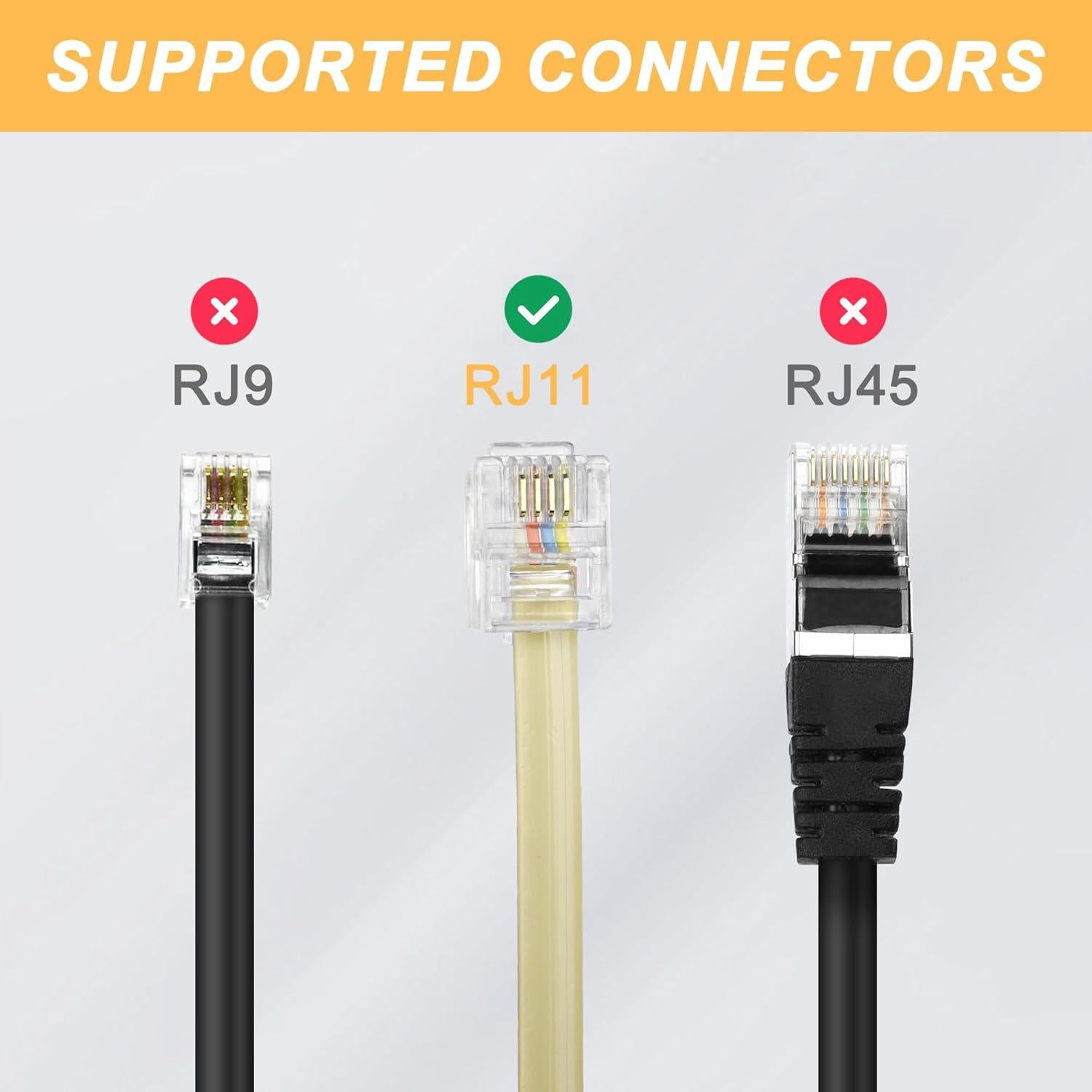 Divisor de Línea Telefónica RJ11 MEIRIYFA 1 a 2 Hembra 15 cm