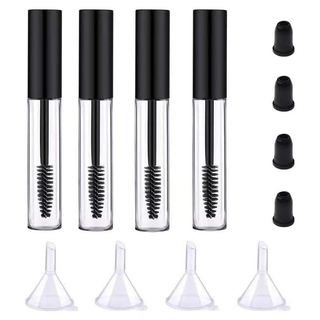 Paquete de 4 tubos de rímel vacíos ForSewian 10ml con varita