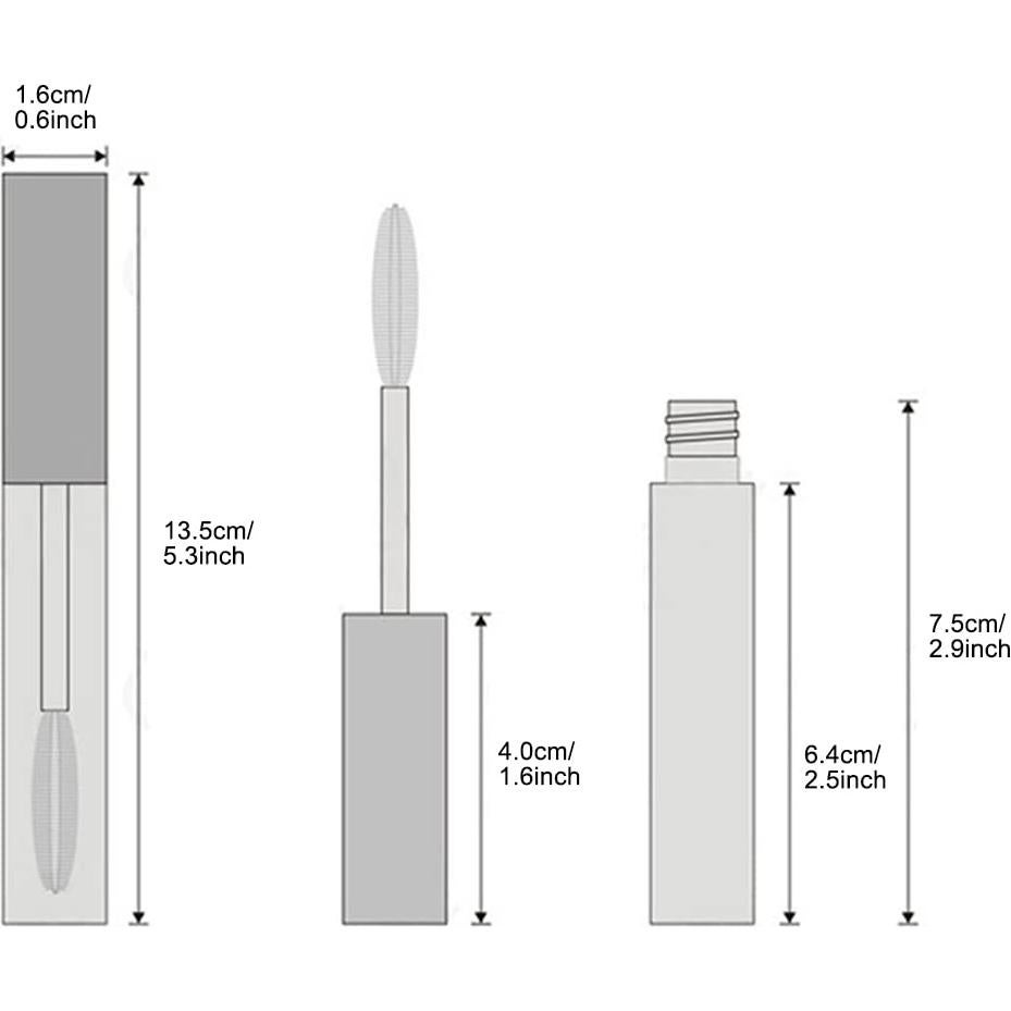 Paquete de 4 tubos de rímel vacíos ForSewian 10ml con varita