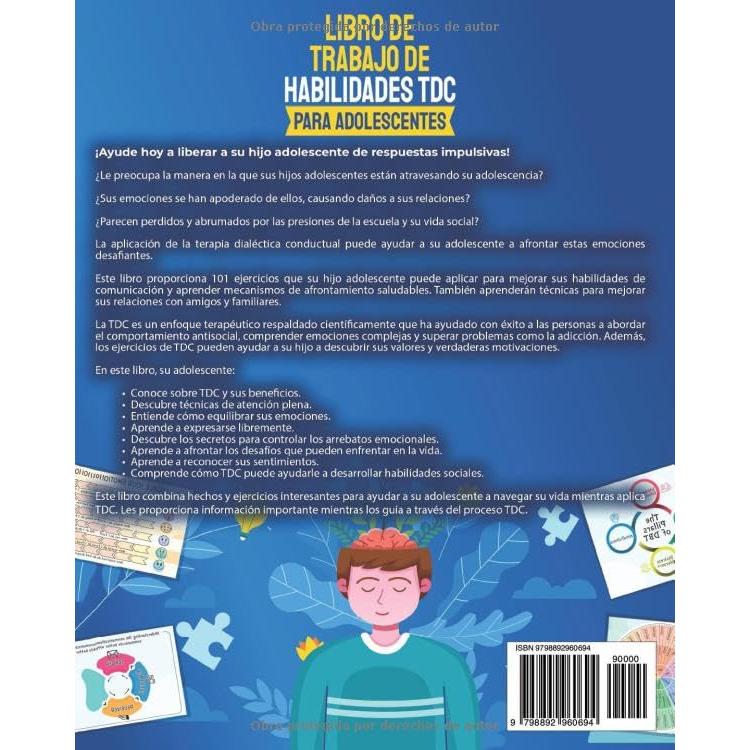Libro de trabajo de habilidades TDC para adolescentes: 101 ejercicios y actividades interesantes para manejar emociones difíciles, aumentar la ... detectives emocionales) (Spanish Edition)