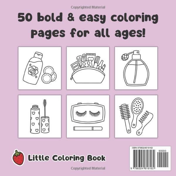 Cosmetics Easy Coloring Book: Cute & Simple Illustrations for All Ages (Easy Coloring Books)