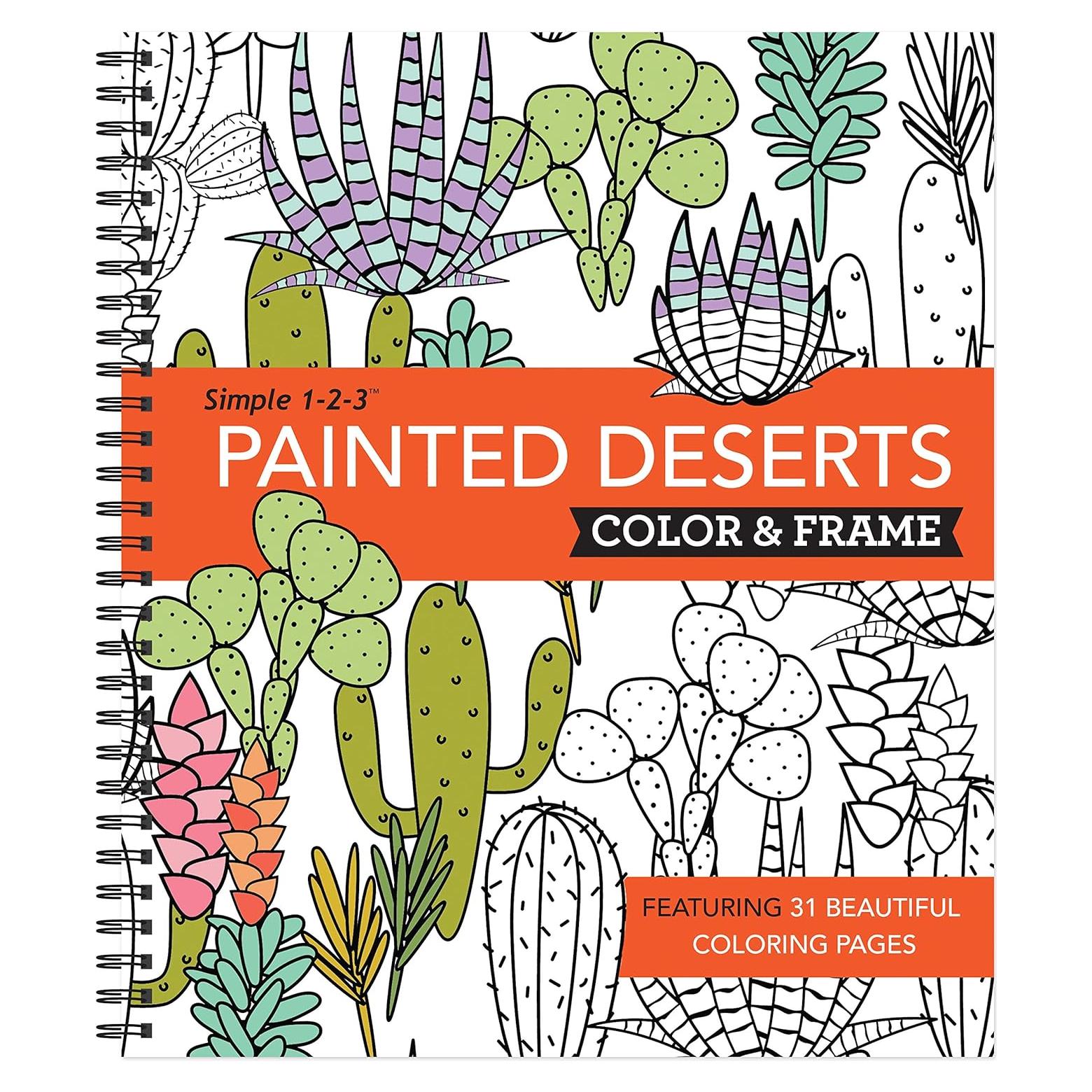 Color & Frame - Painted Deserts (Adult Coloring Book)