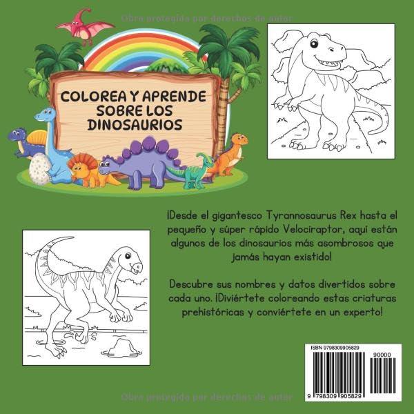 Aventuras Prehistóricas : Colorea los dinosaurios: Libro para colorear educativo con dinosaurios para niños de 3 a 6 años. (Spanish Edition)