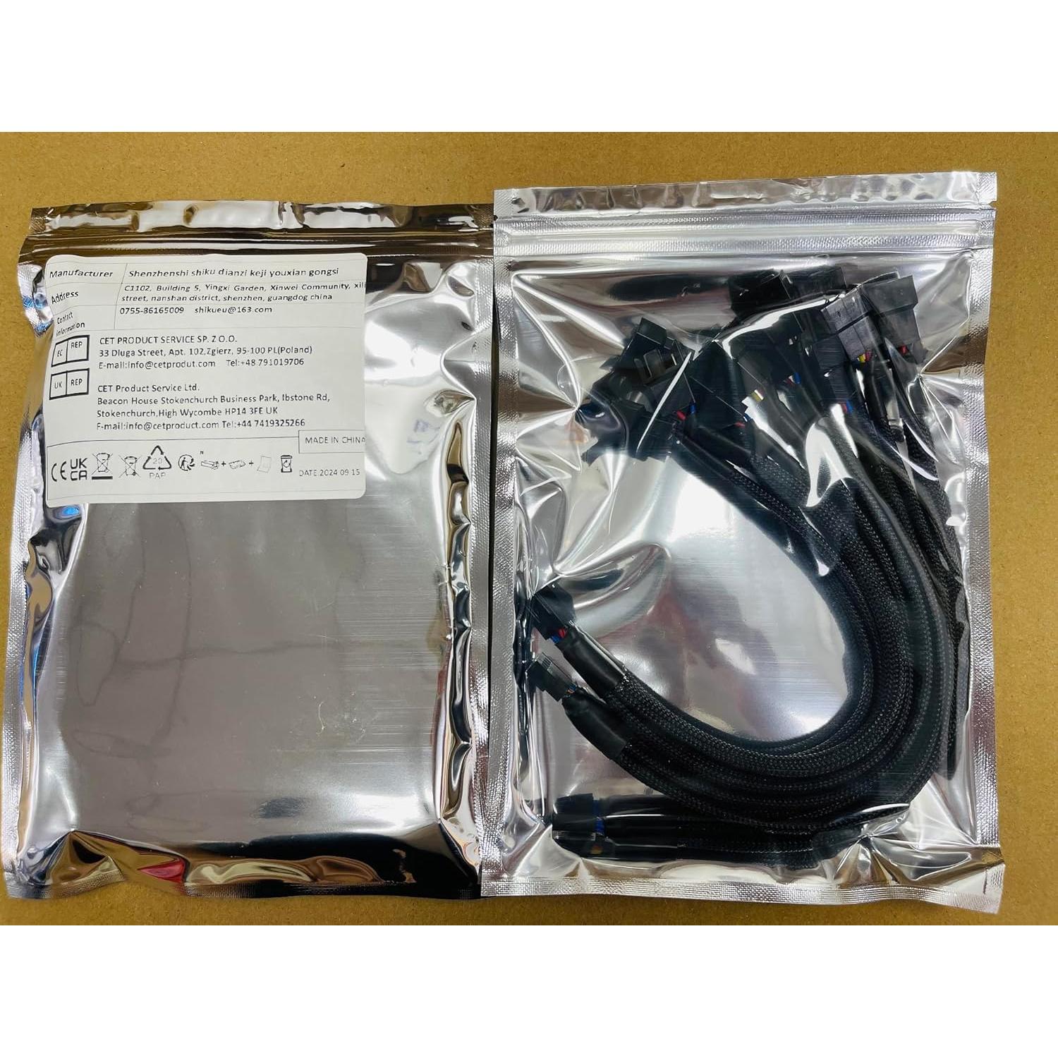 Cable Divisor de Ventilador PWM Aypzuke 1 a 3 para PC 26cm