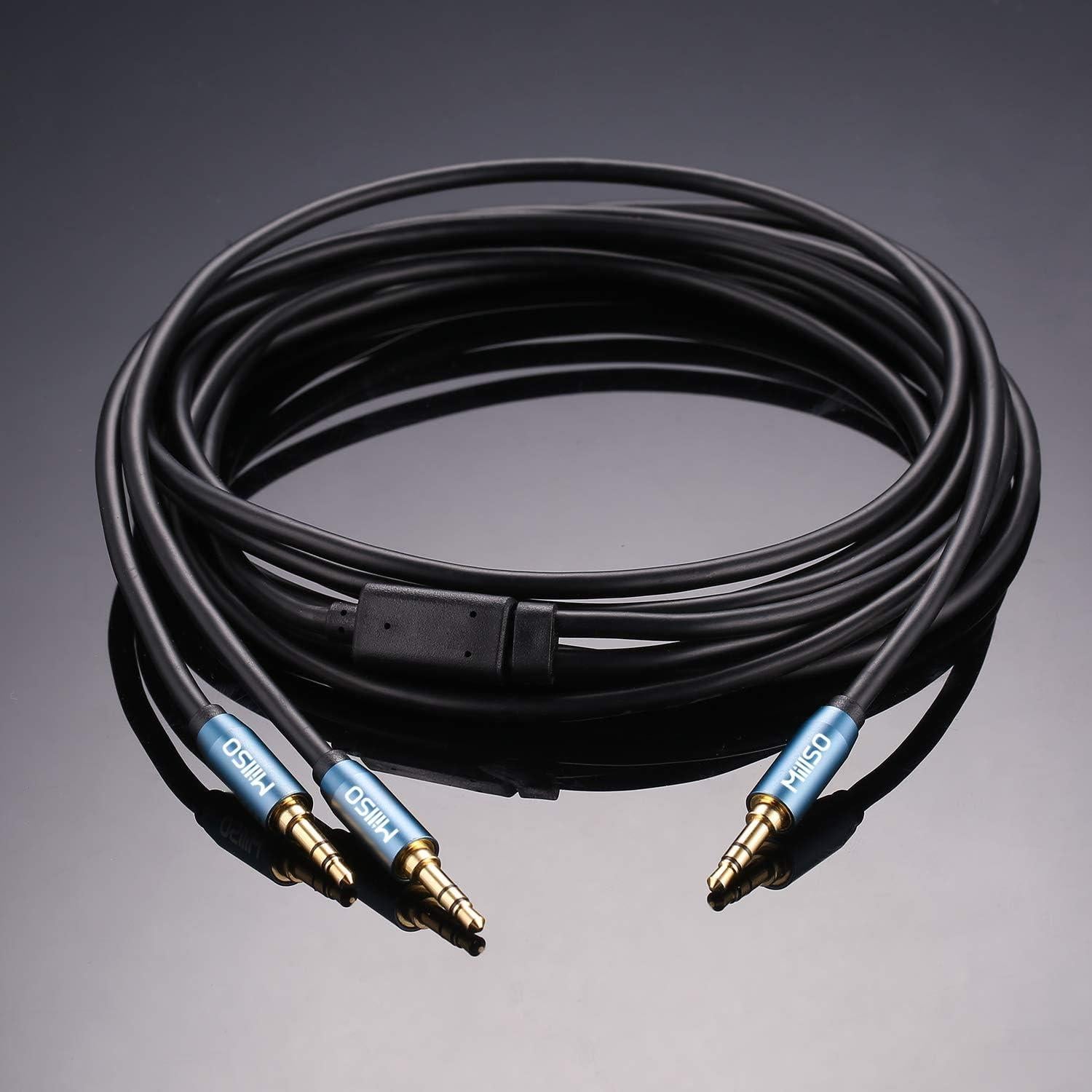 Divisor de Audio MillSO 3.5mm Macho a 2 Machos 2.44m