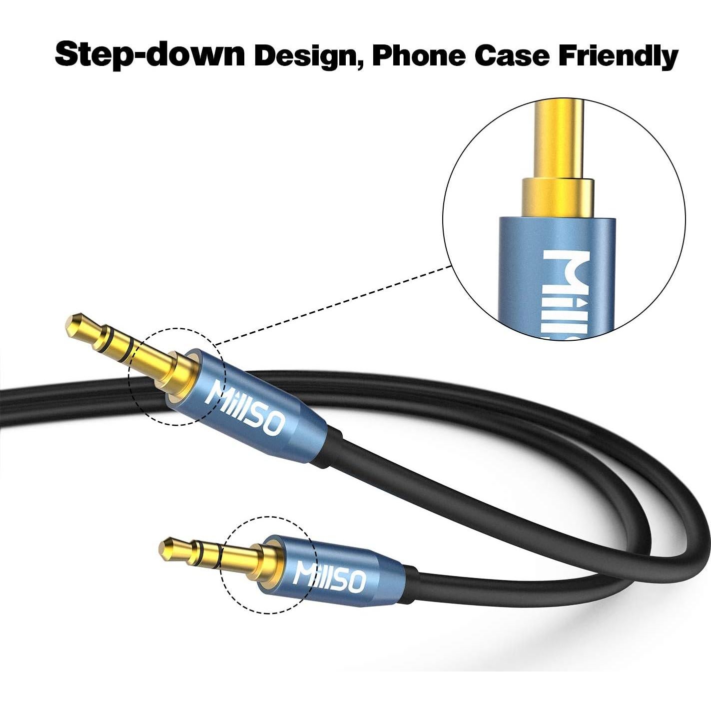 Divisor de Audio MillSO 3.5mm Macho a 2 Machos 2.44m