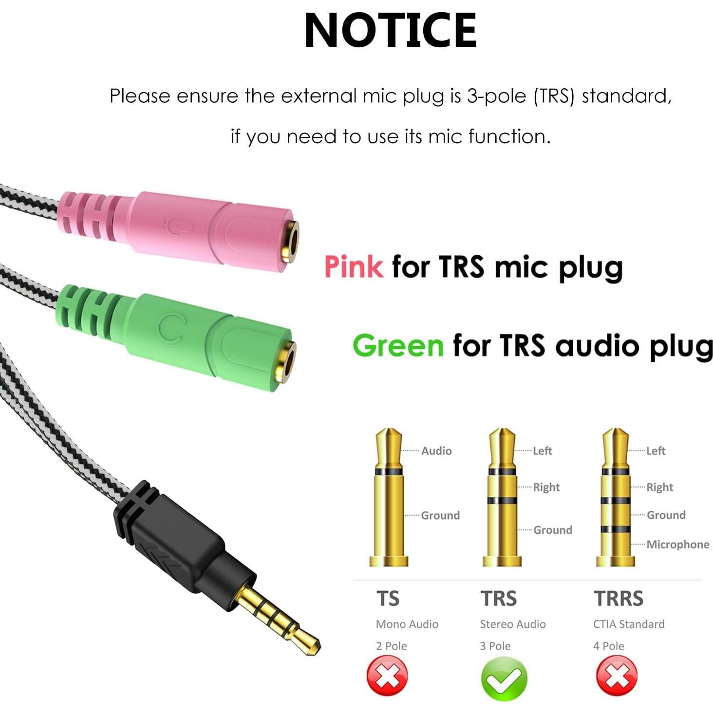 Divisor de Micrófono y Auriculares MillSO 3.5mm TRRS a TRS