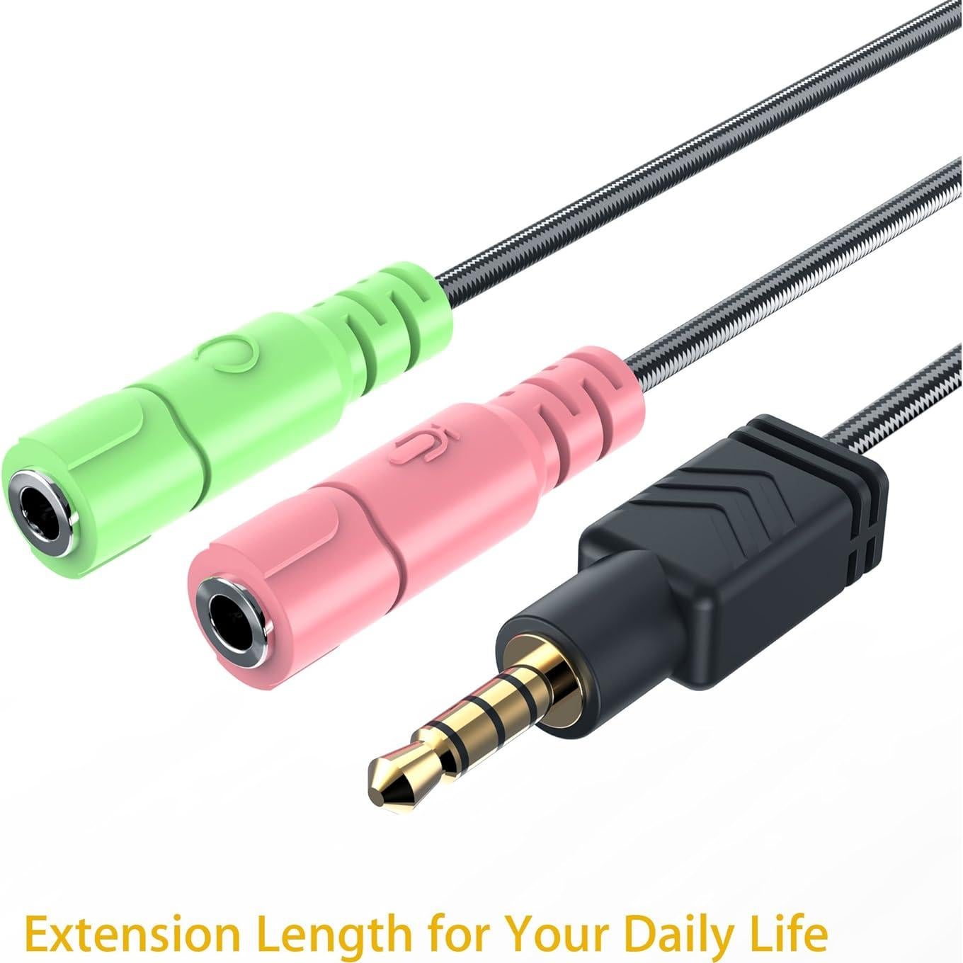 Divisor de Micrófono y Auriculares MillSO 3.5mm TRRS a TRS