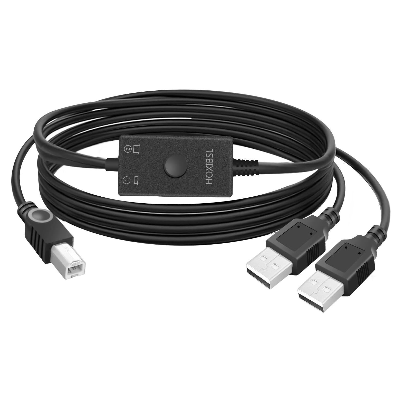 Divisor de Cable USB 2 en 1 HOXIBSL 2M para Impresoras