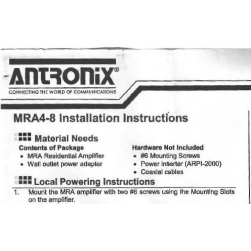 Amplificador de Señal Digital Antronix MRA4-8 4 Puertos 75 Ohmios