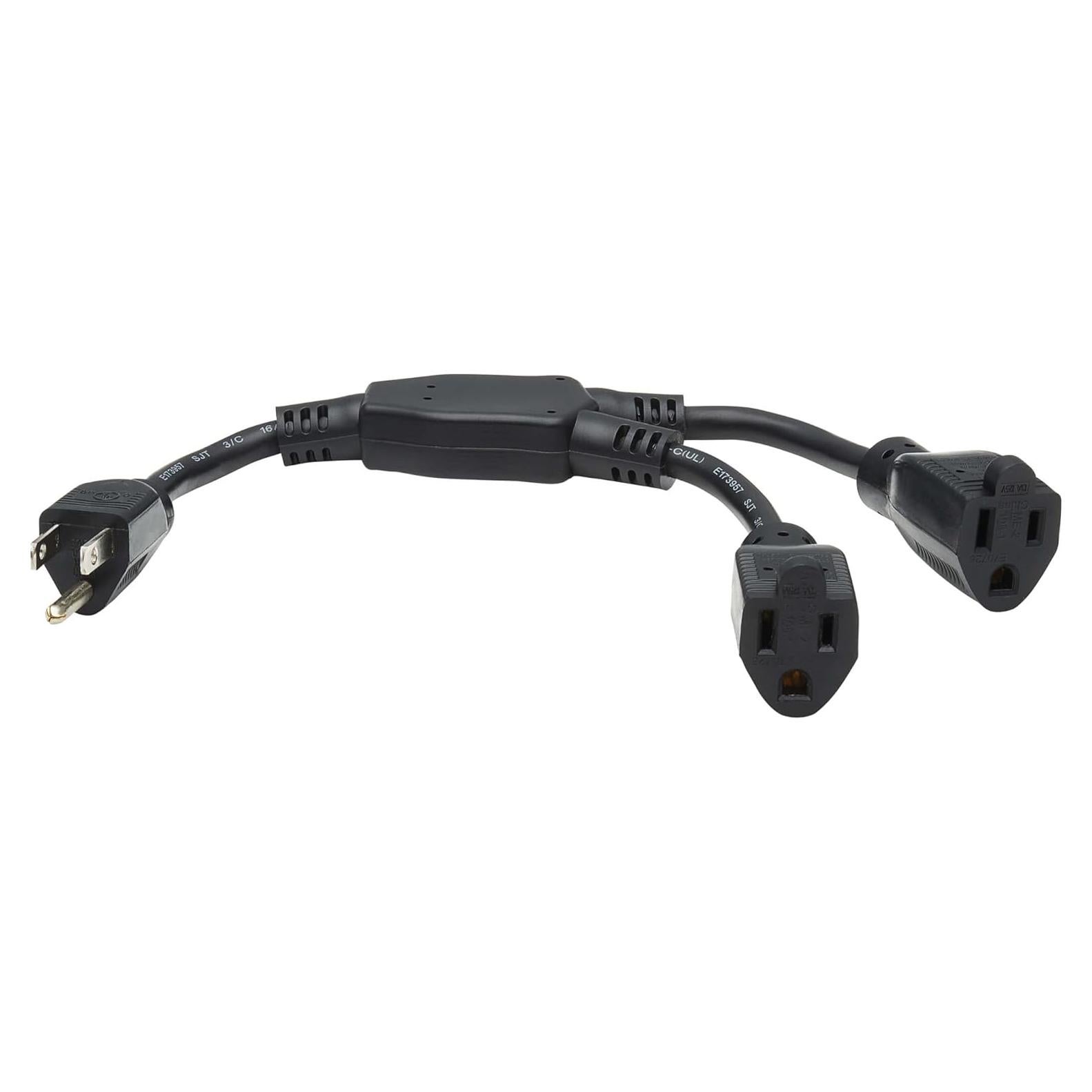 Divisor de Cable de Energía Tripp Lite 1 Pie 13A NEMA 5-15P