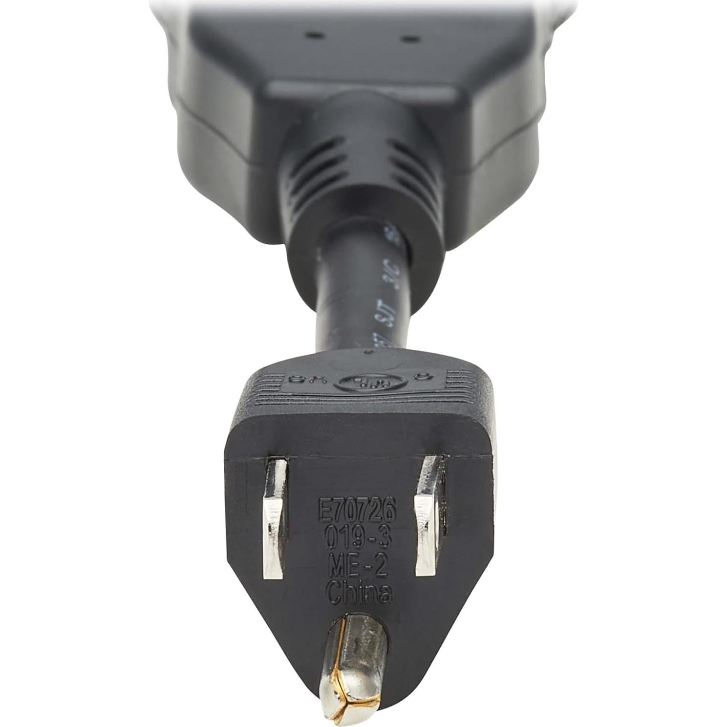 Divisor de Cable de Energía Tripp Lite 1 Pie 13A NEMA 5-15P