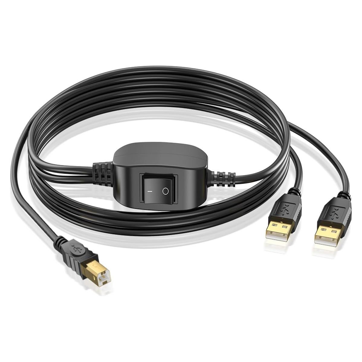 Divisor USB 1 en 2 Herfair 1.52m para Impresoras y Escáneres