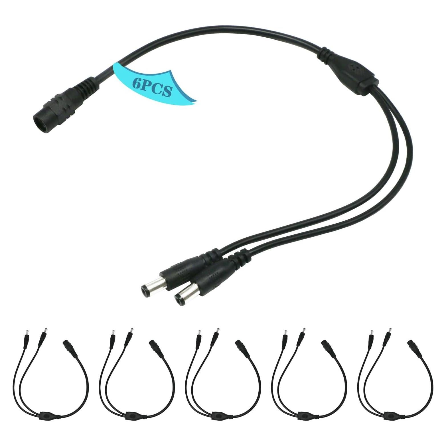 Cable Divisor de Poder DC 12V Tugermoola 6pcs 38.1cm 5.5x2.1mm