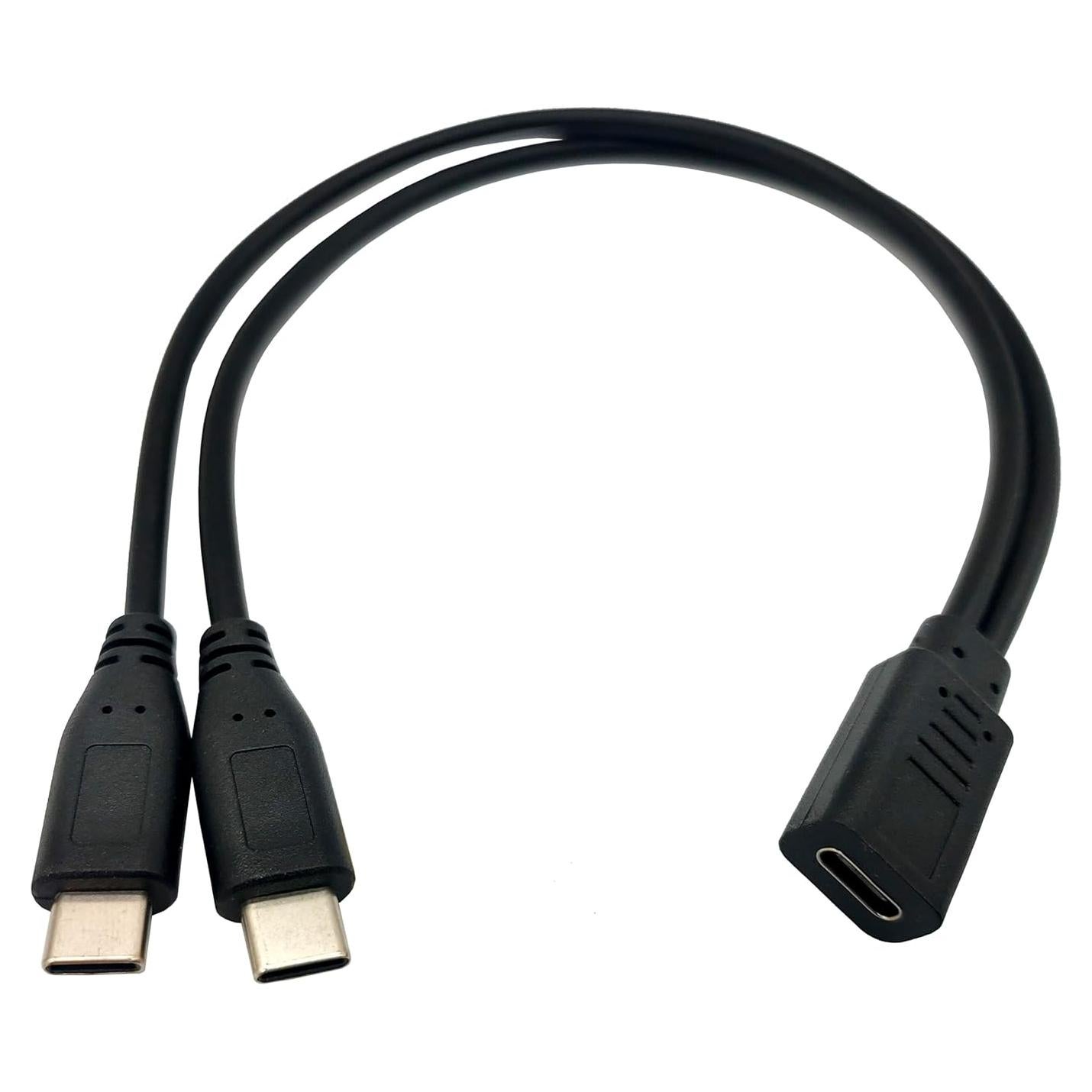 Cable Divisor USB C Qaoquda 30 cm 1 Femenino a 2 Masculino