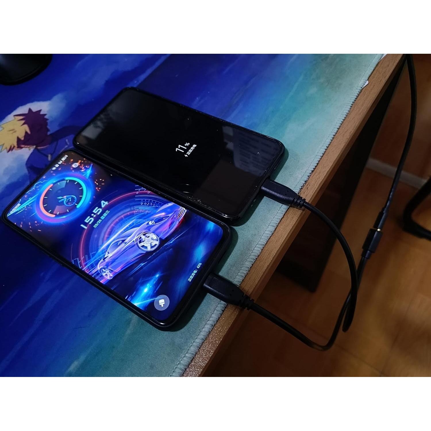 Cable Divisor USB C Qaoquda 30 cm 1 Femenino a 2 Masculino